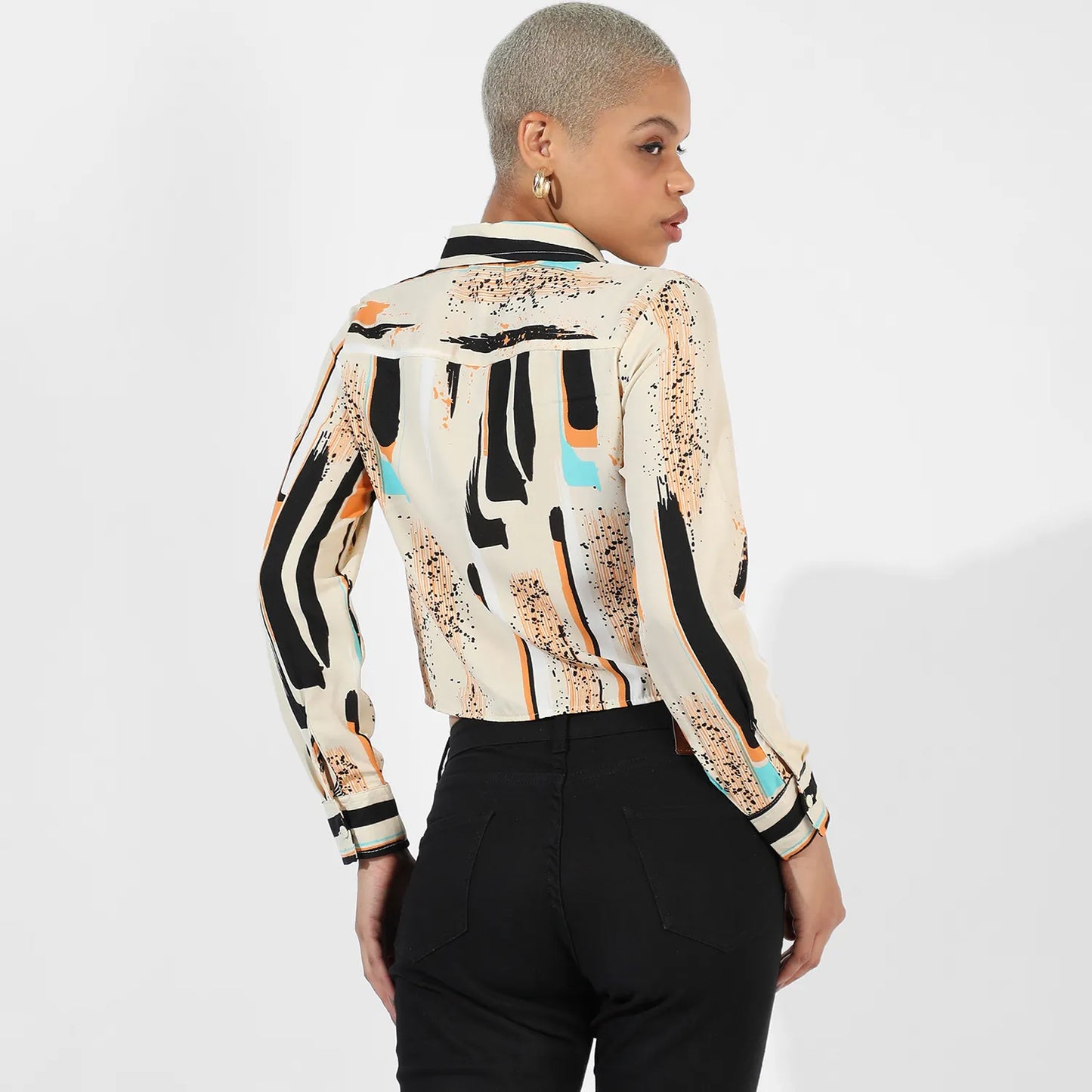 Abstract Tie-Up Shirt