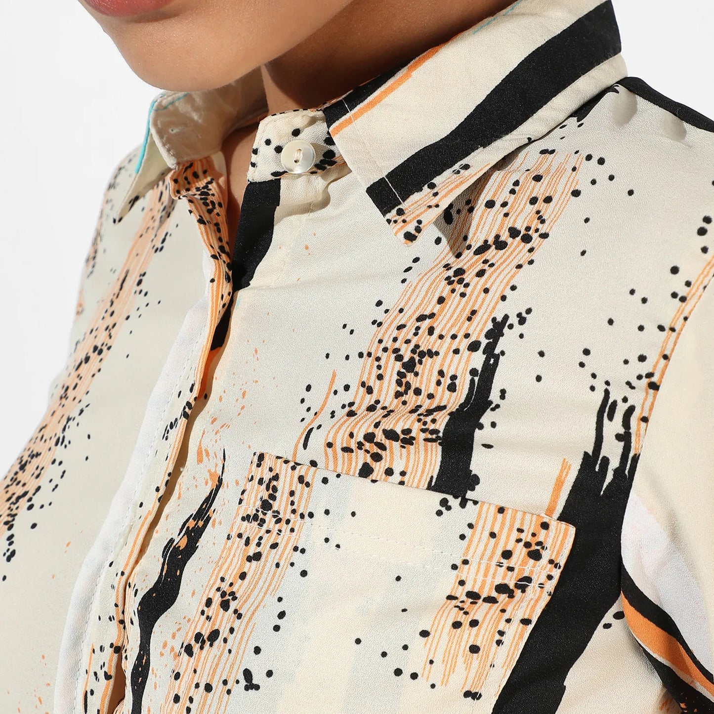 Abstract Tie-Up Shirt