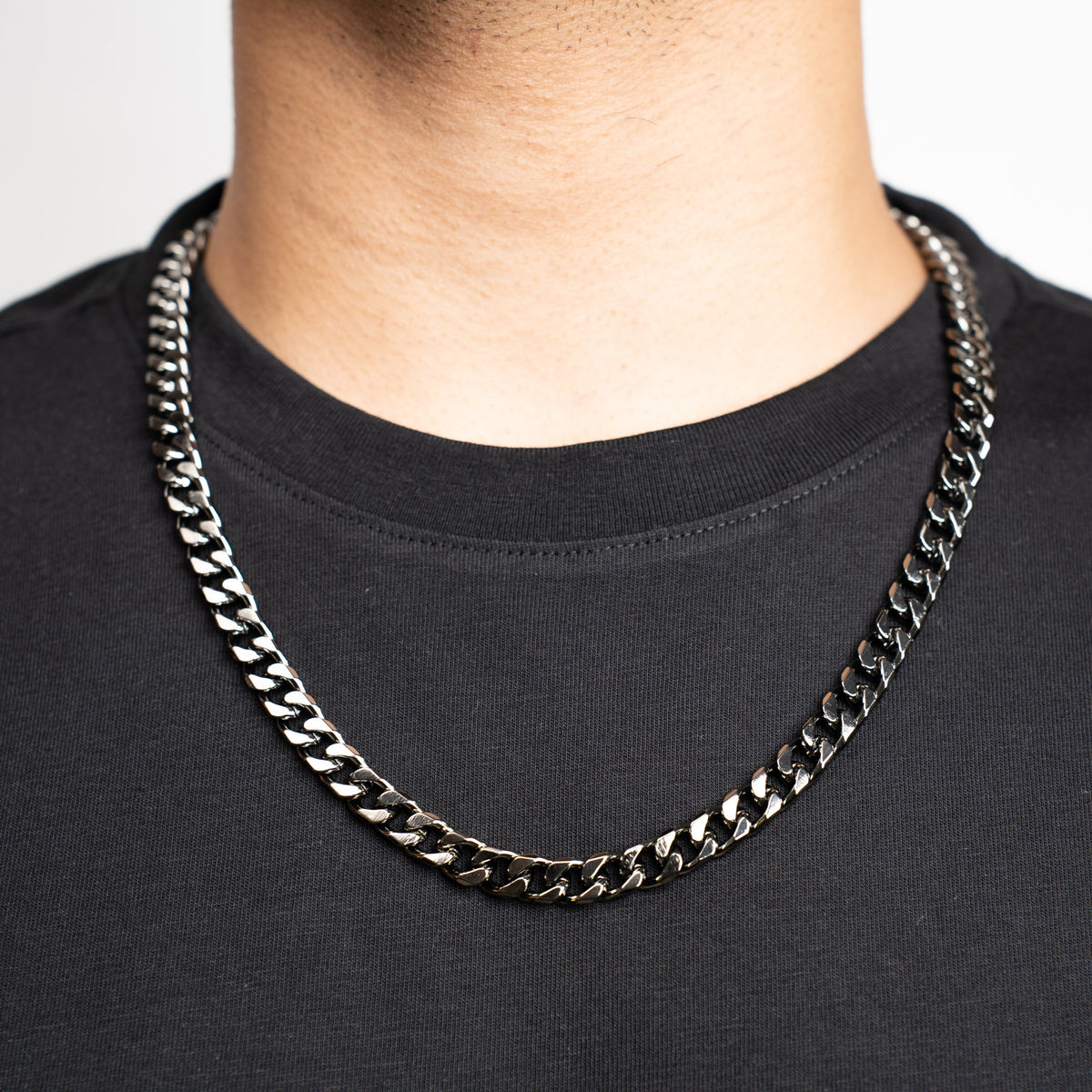 Cuban Neck Chain - 8Mm - Chrome Noir Zach