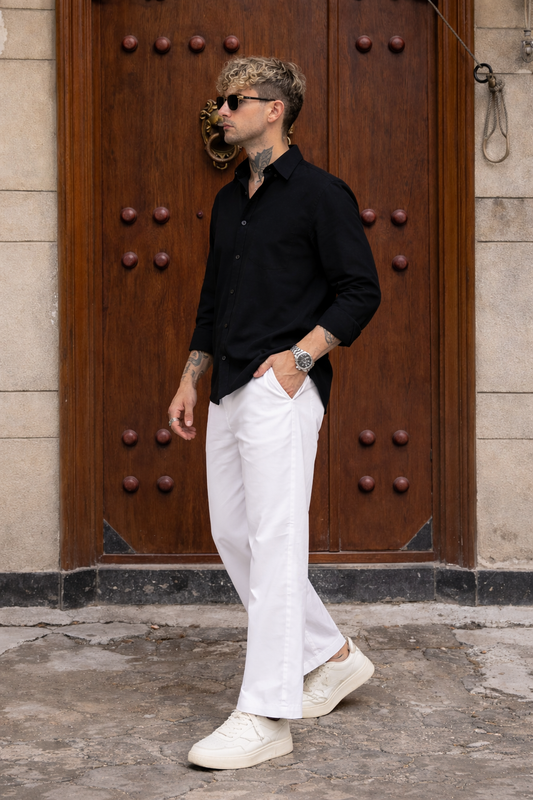 Men Cotton White Pyjama Losse fit Pant