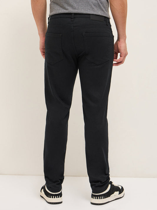 Black Mid-Rise Slim Fit Jeans