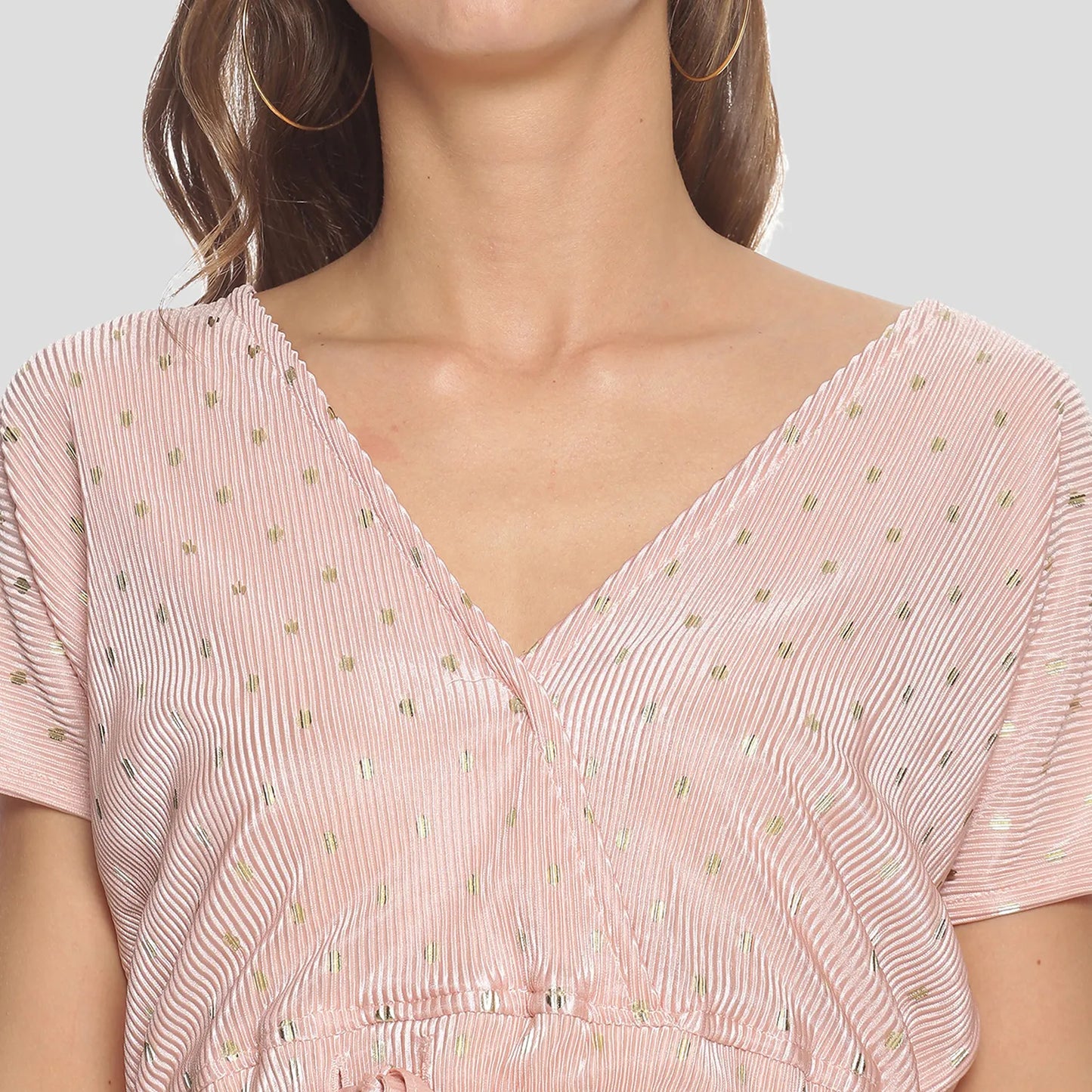 Metallic Polka Dot Mini Dress