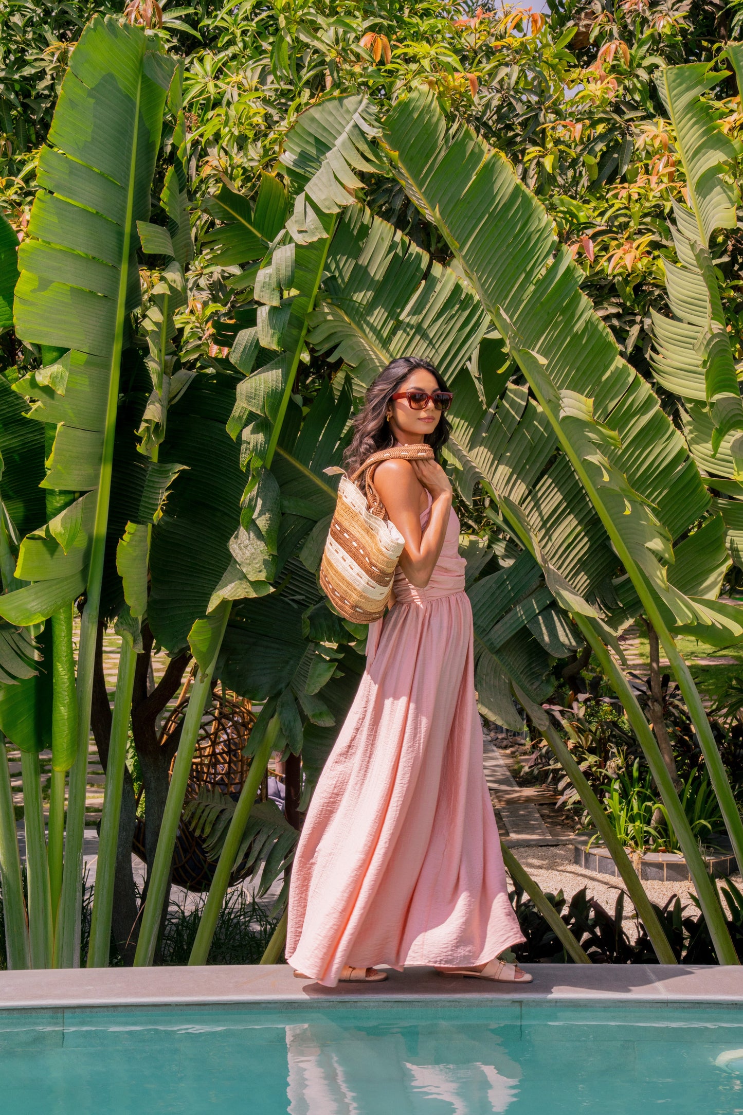 Pleated Halter Maxi