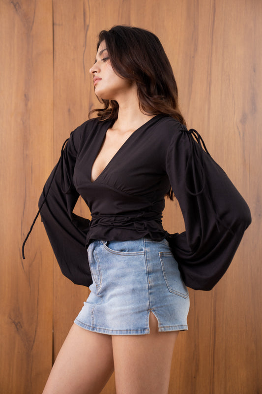 Tie-Detail Sleeve Top