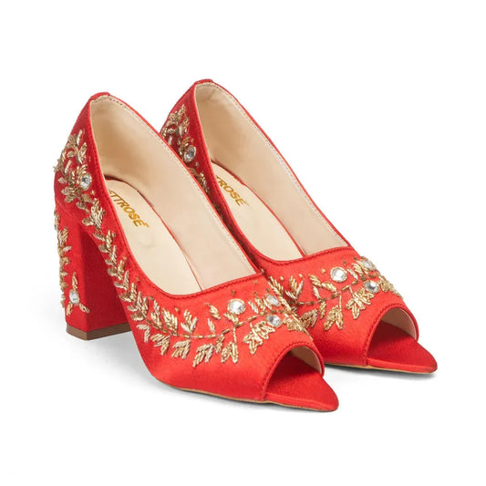 The Maribelle Crimson Hand Embellished Luxury Heel Rettrose