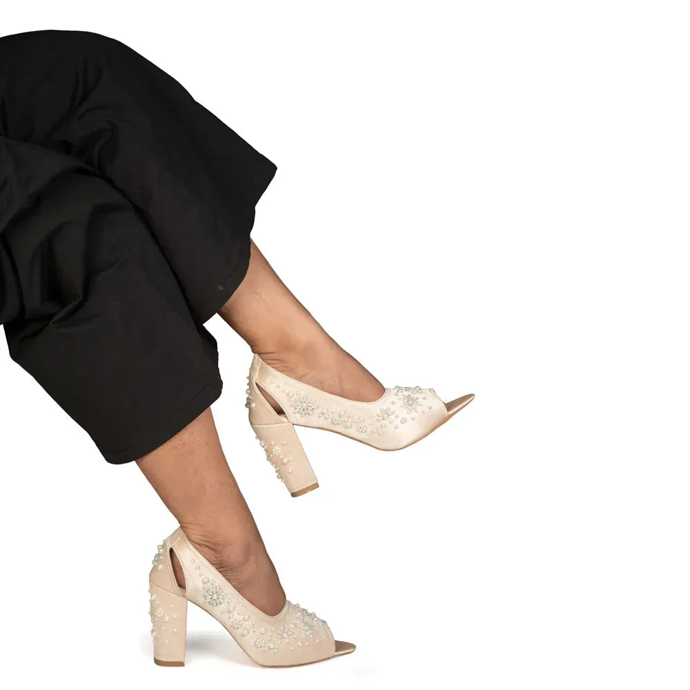 The Moonpetal Grace Hand Embellished Luxury Heel Rettrose