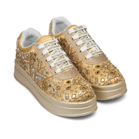 The Cassiana Luxury Gilded Prism Embellished Trainer Rettrose