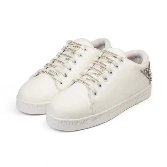 The Lexi White Luxury Embellished Trainer Rettrose