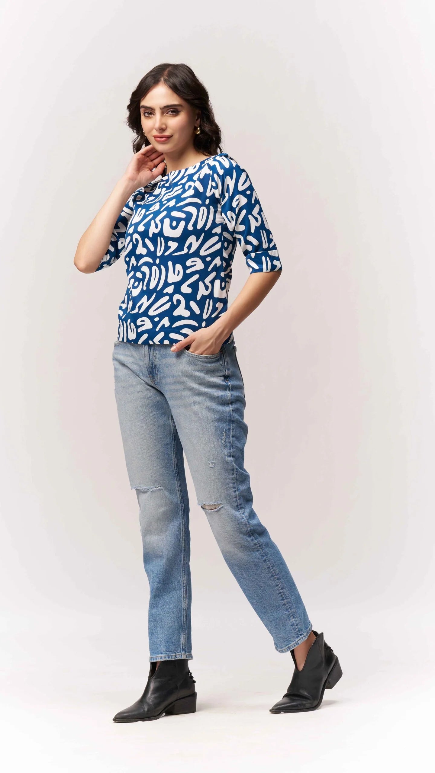 Abstract Printed Formal Top