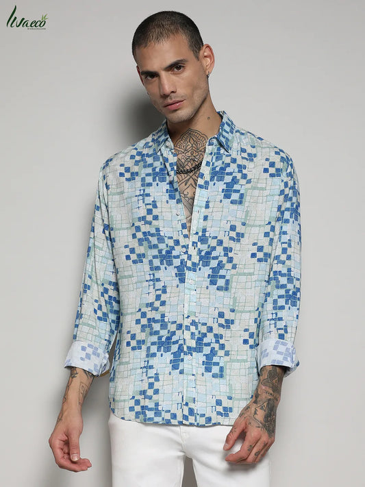 Ecoliva Geometric Lined Shirt