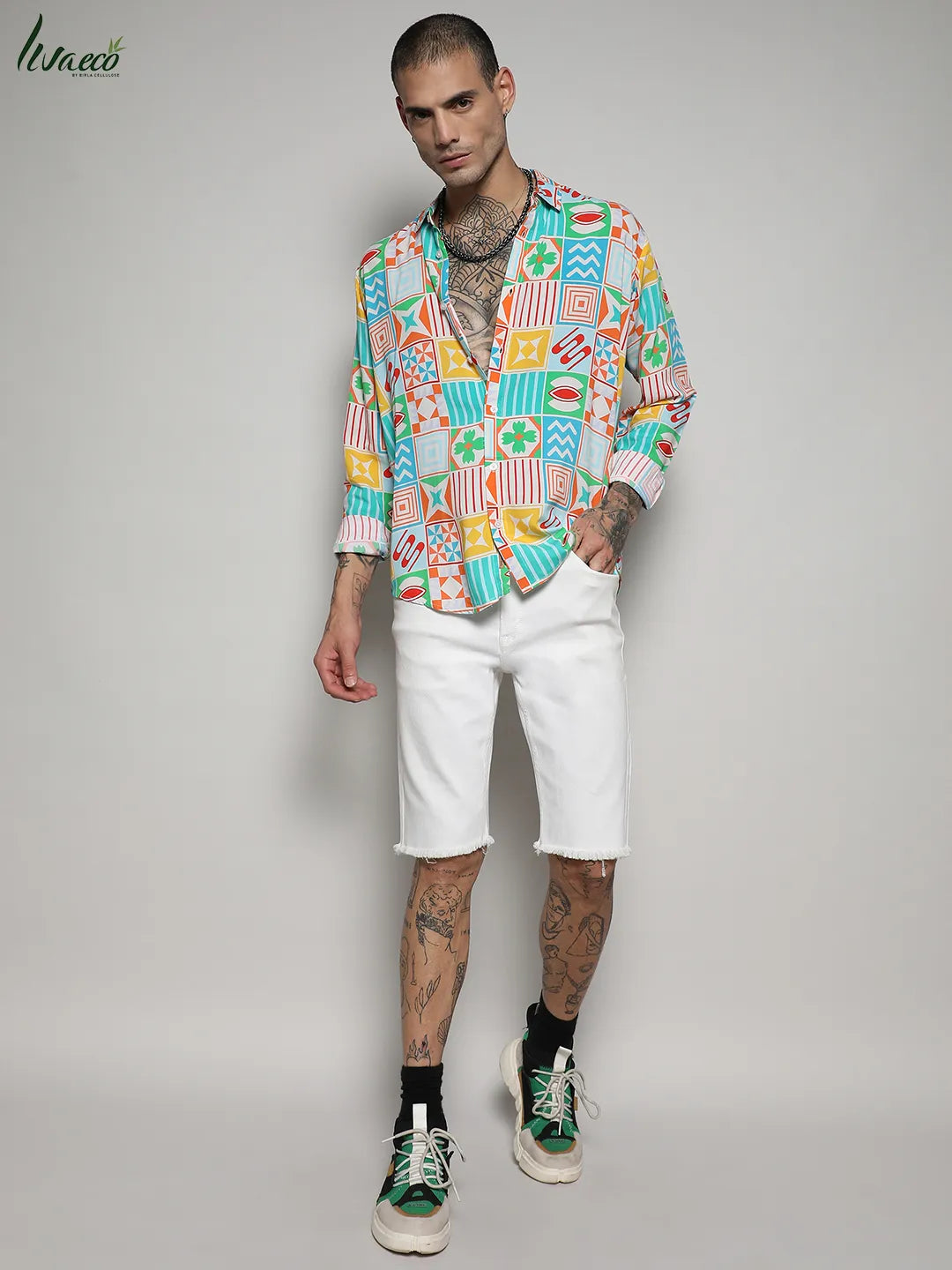 Ecoliva Mosaic Block Shirt