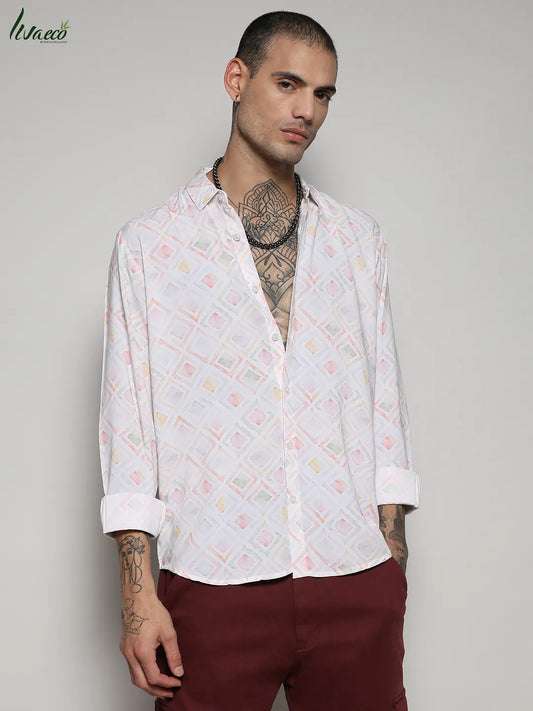 Ecoliva Geometric Strokes Shirt
