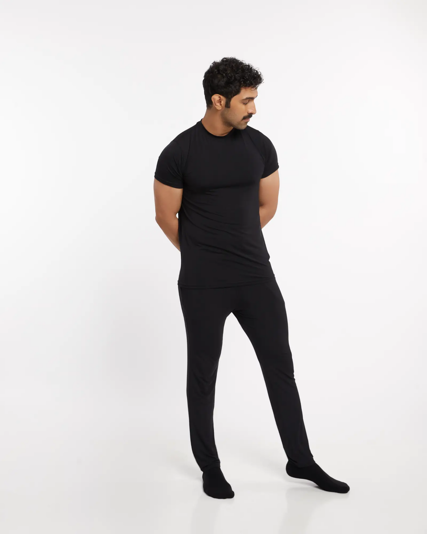 Micro Modal Yoga Sleep Set - Midnight Black