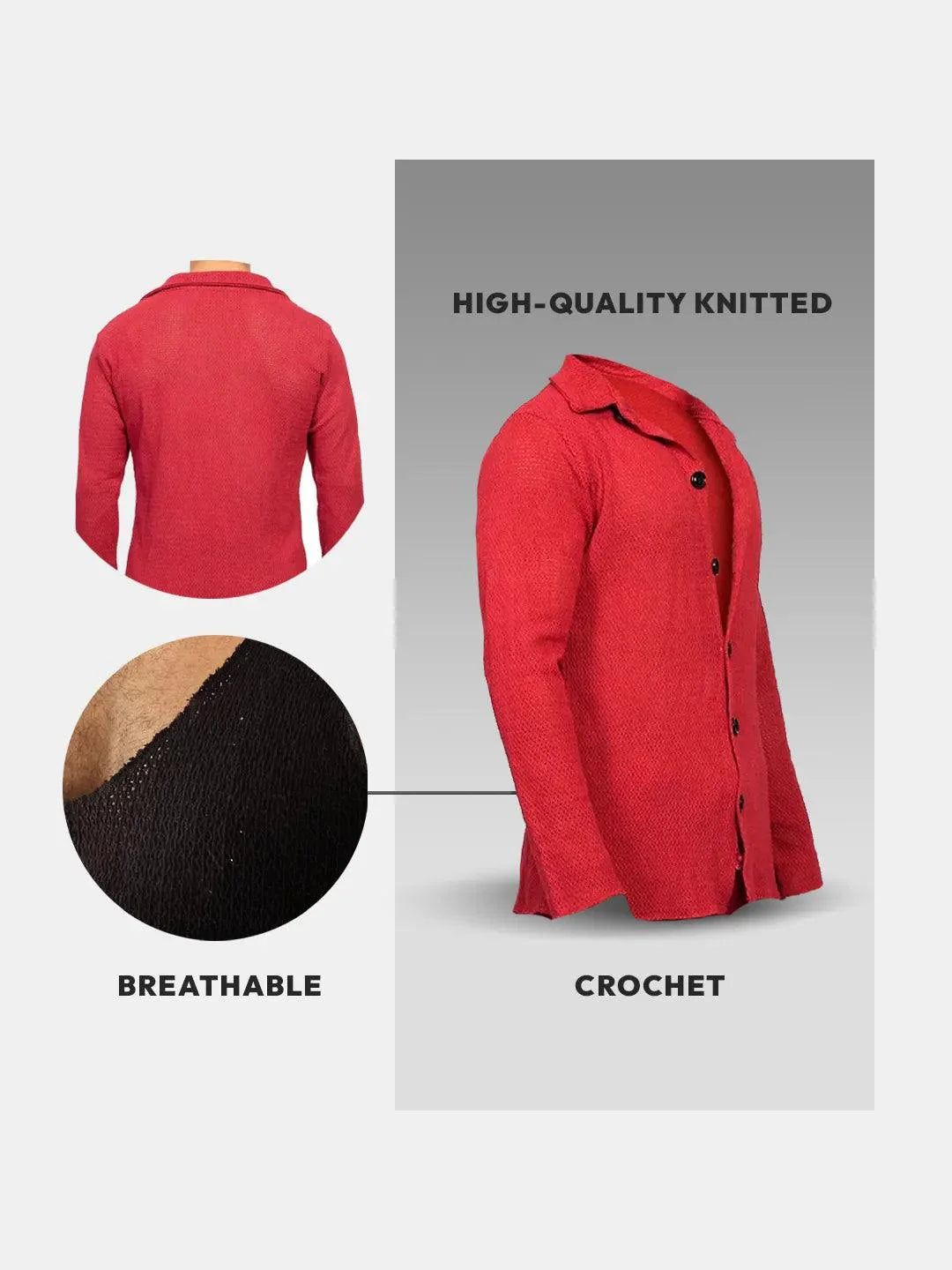 Knit Crochet Shirt /Black