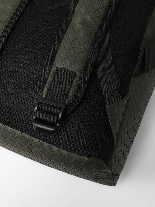 The Basket Weave Backpack - Army Green
