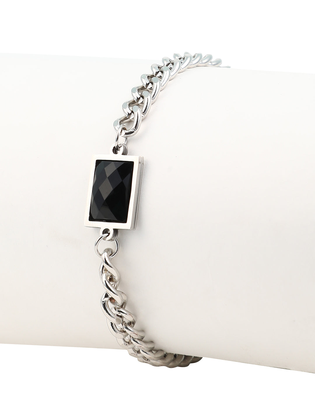 The Block Link Bracelet - Metallic Silver