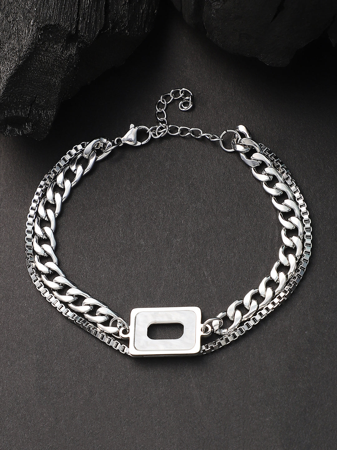 The Quad-Halo Link Bracelet - Metallic Silver