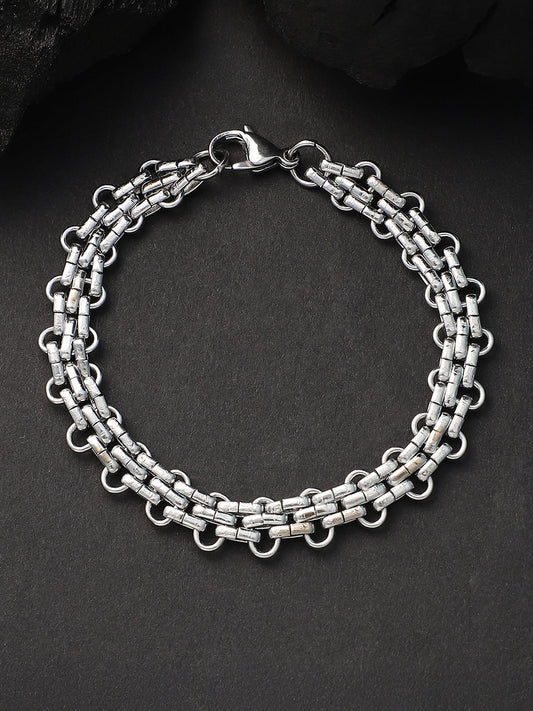 The Pavement Link Bracelet - Metallic Silver