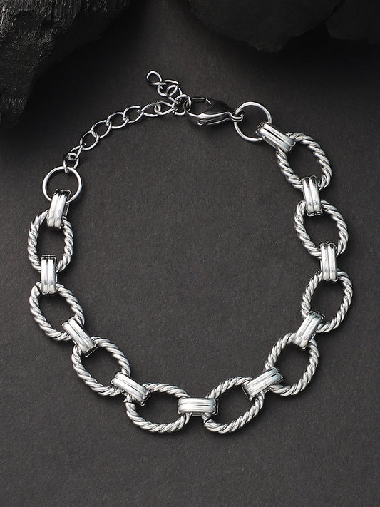 The Rope Link Bracelet - Metallic Silver