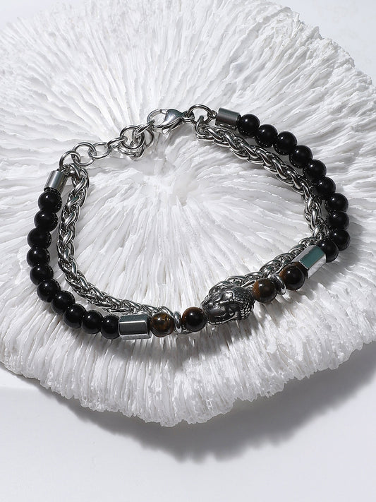 The Mayan Beaded Bracelet - Onyx Black