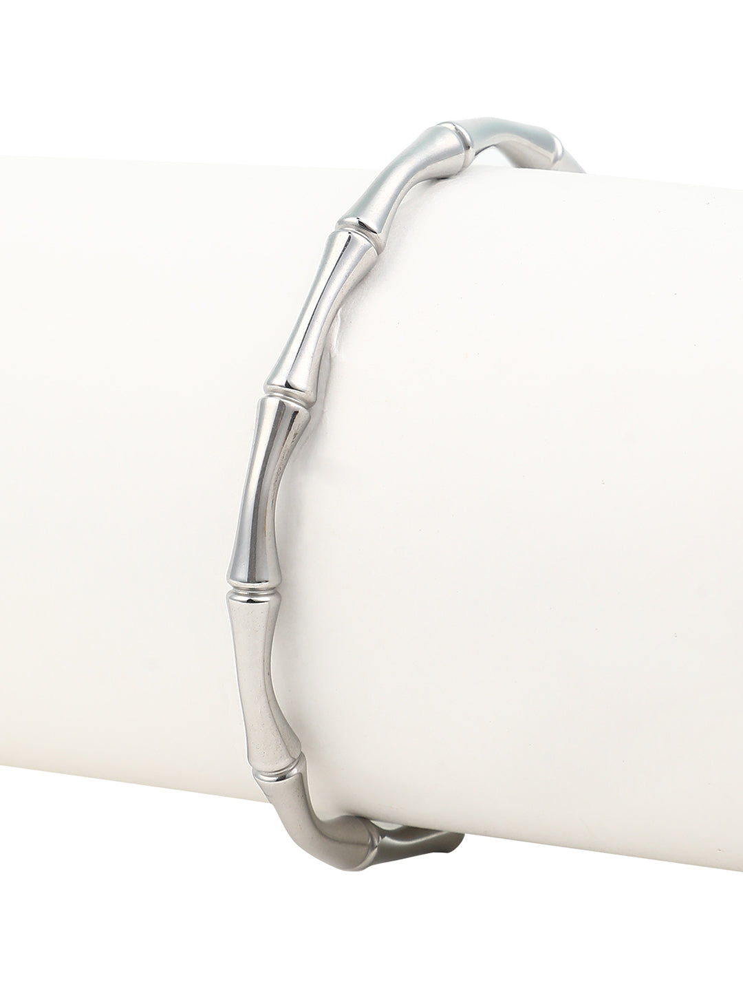 The Bamboo Cuff Bracelet - Metallic Silver