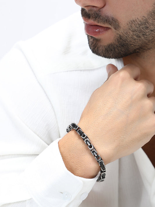 The Cycle Link Bracelet - Onyx Black