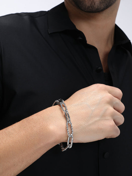 The Twisted Link Bracelet - Metallic Silver