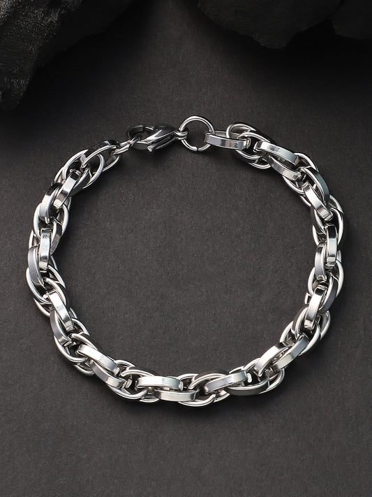 The Interweave Link Bracelet - Metallic Silver
