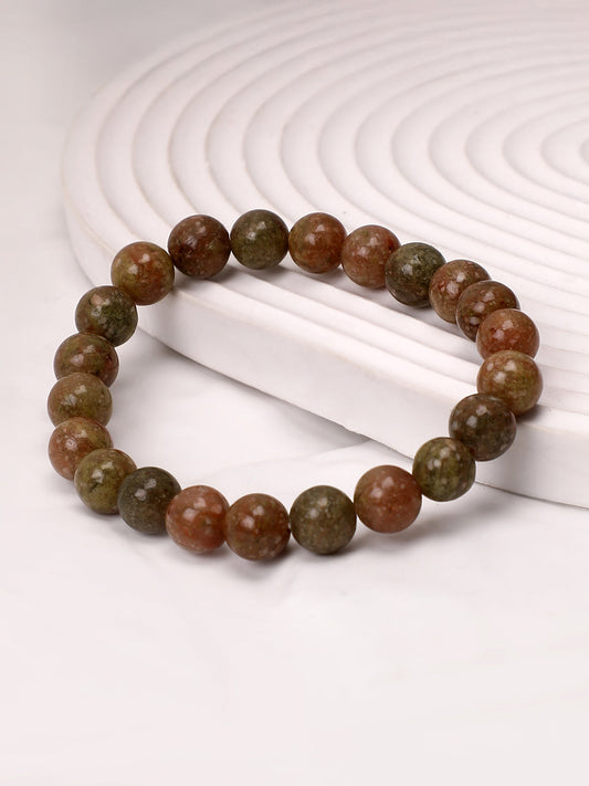 The Speckled Beaded Bracelet - Ash Brown