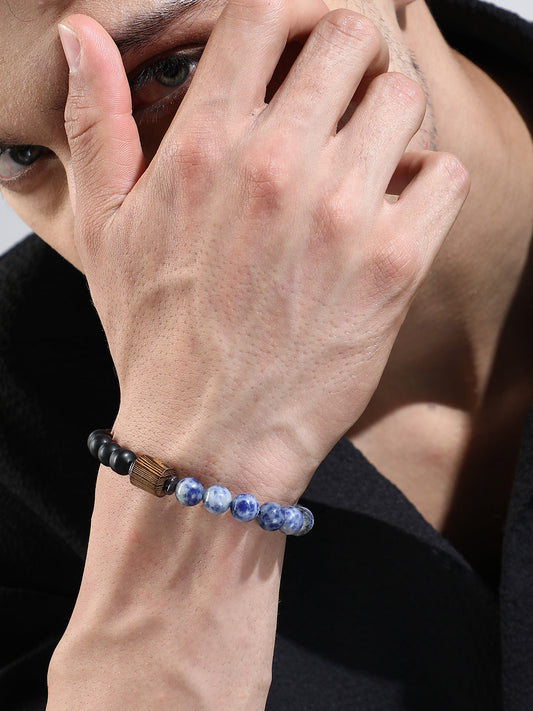 The Bi-Hue Beaded Bracelet - Indigo Blue