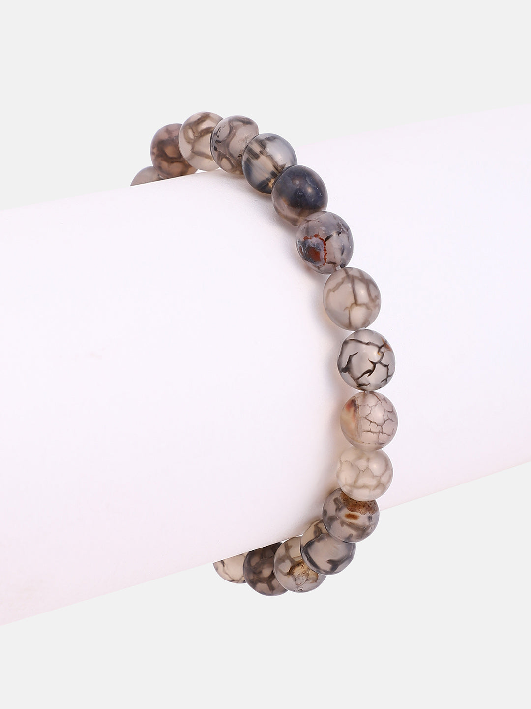 The Veined Beaded Bracelet - Cloud Grey