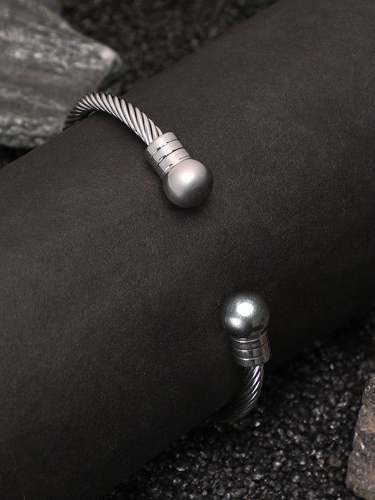 The Orb Cuff Bracelet - Metallic Silver