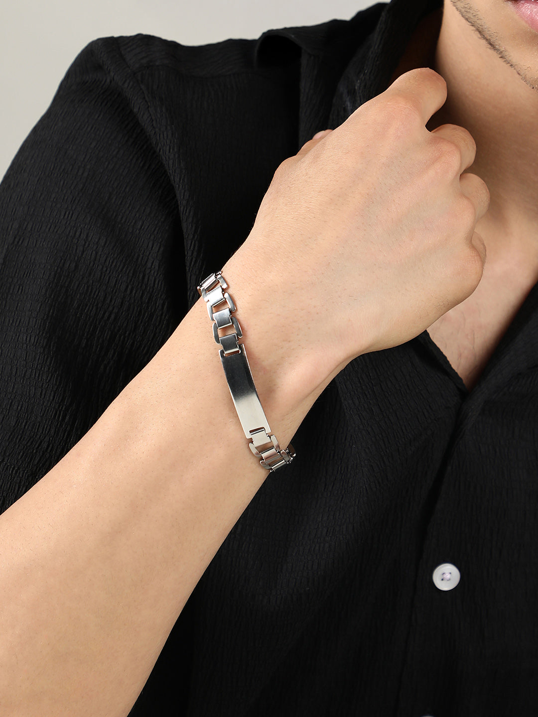 The Mechanical Slate Chain Bracelet - Metallic Silver