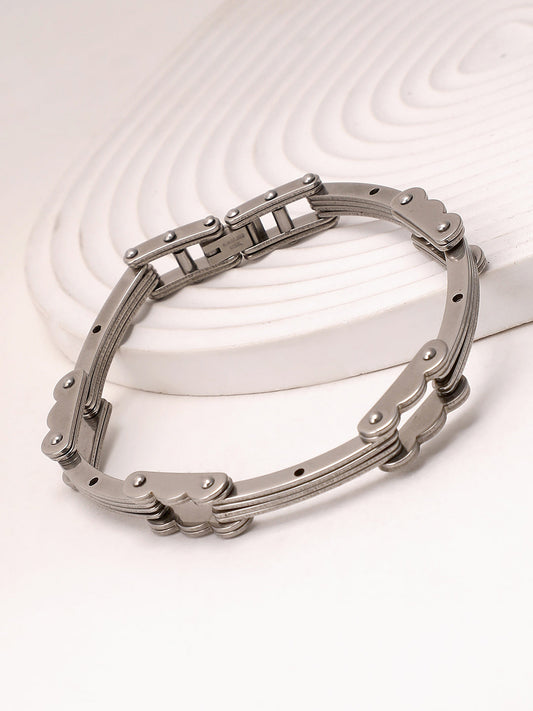 The Hinge-Link Chain Bracelet - Metallic Silver