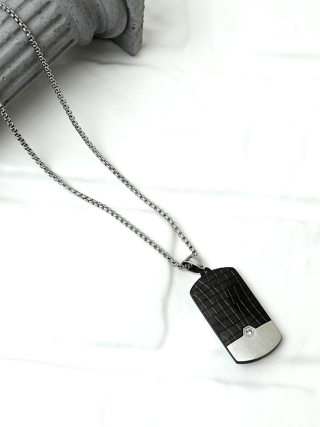 The Croc-Plate Pendant Necklace