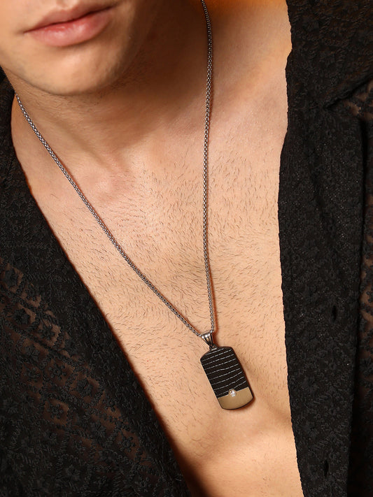 The Croc-Plate Pendant Necklace