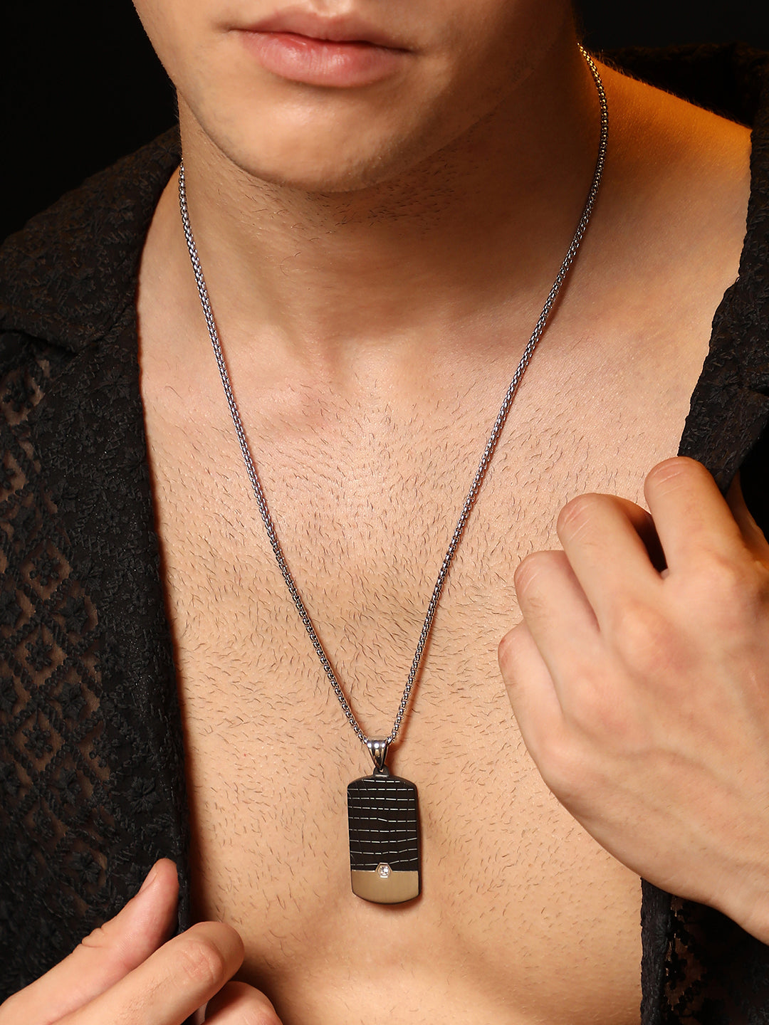 The Croc-Plate Pendant Necklace