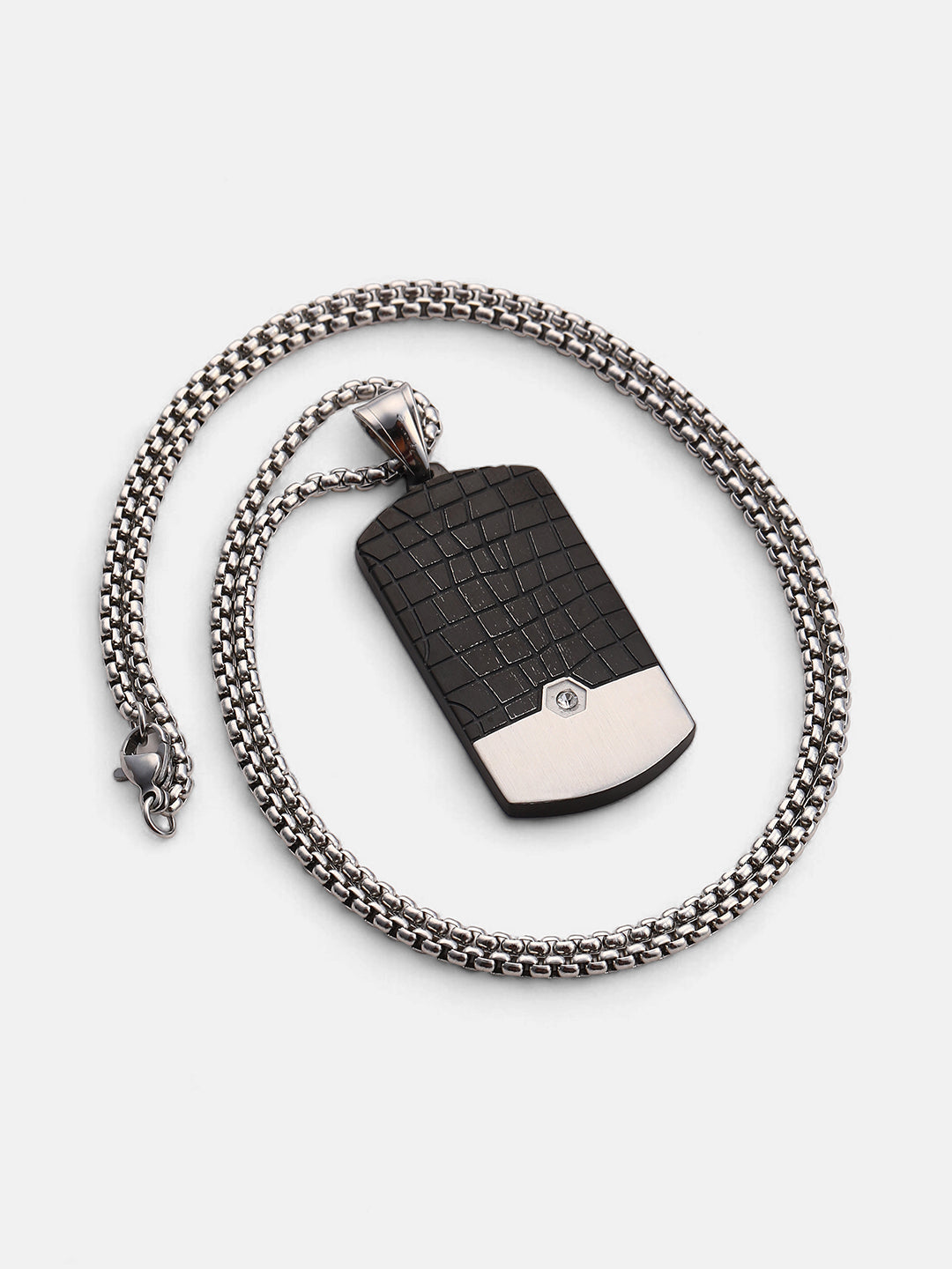 The Croc-Plate Pendant Necklace