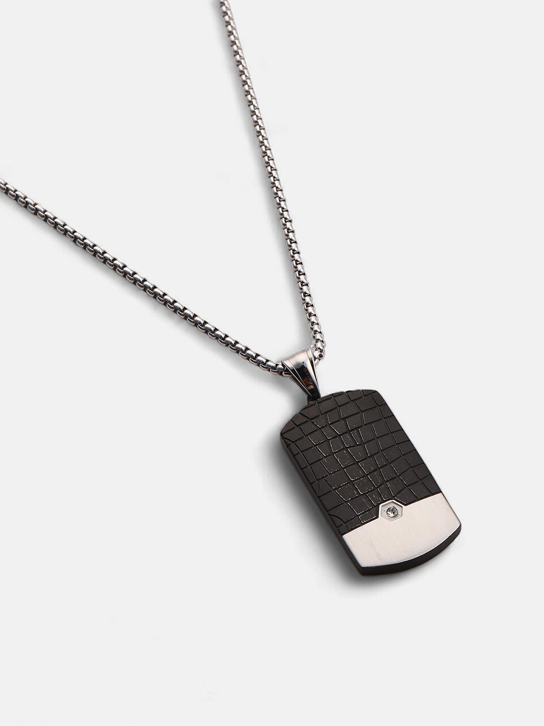 The Croc-Plate Pendant Necklace