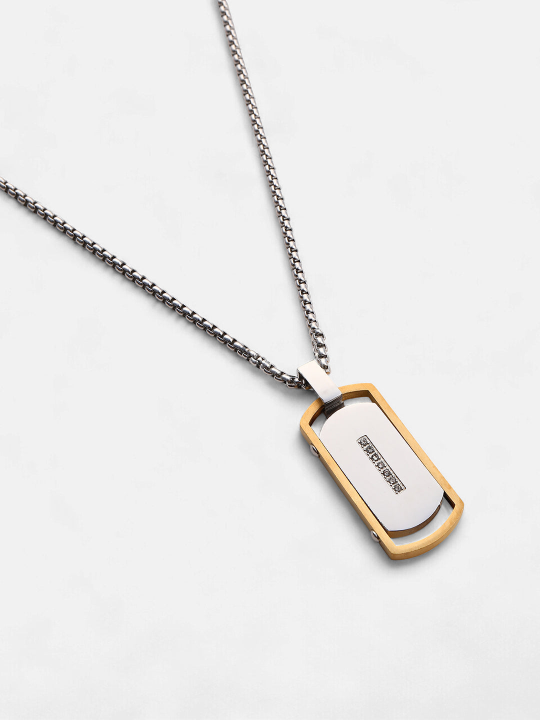 The Embellish-Lined Plate Pendant Necklace