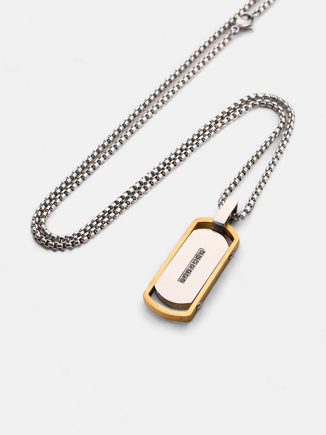 The Embellish-Lined Plate Pendant Necklace