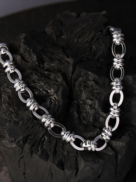 The Curve Chain Necklace - Metallic Silver