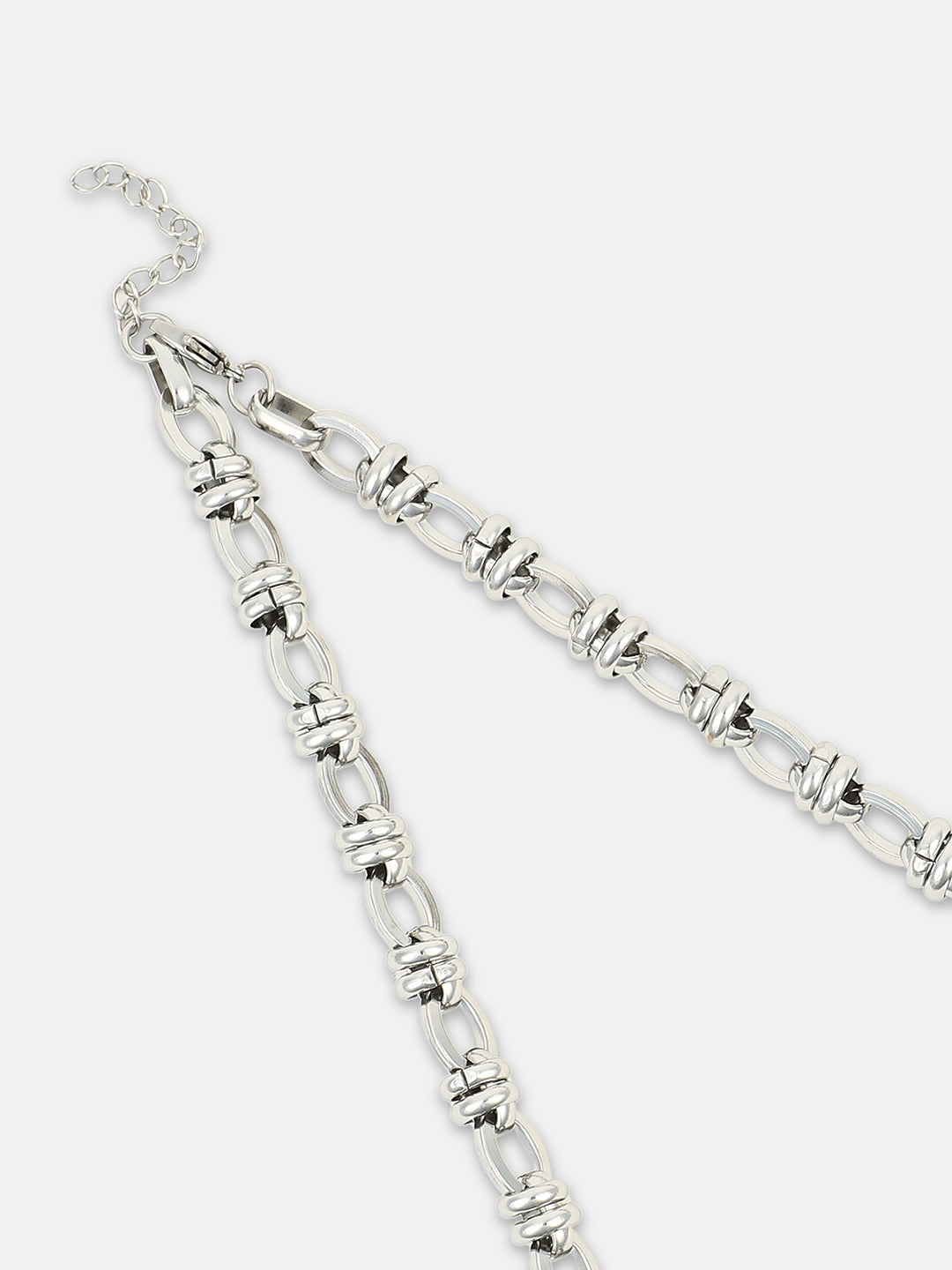 The Curve Chain Necklace - Metallic Silver