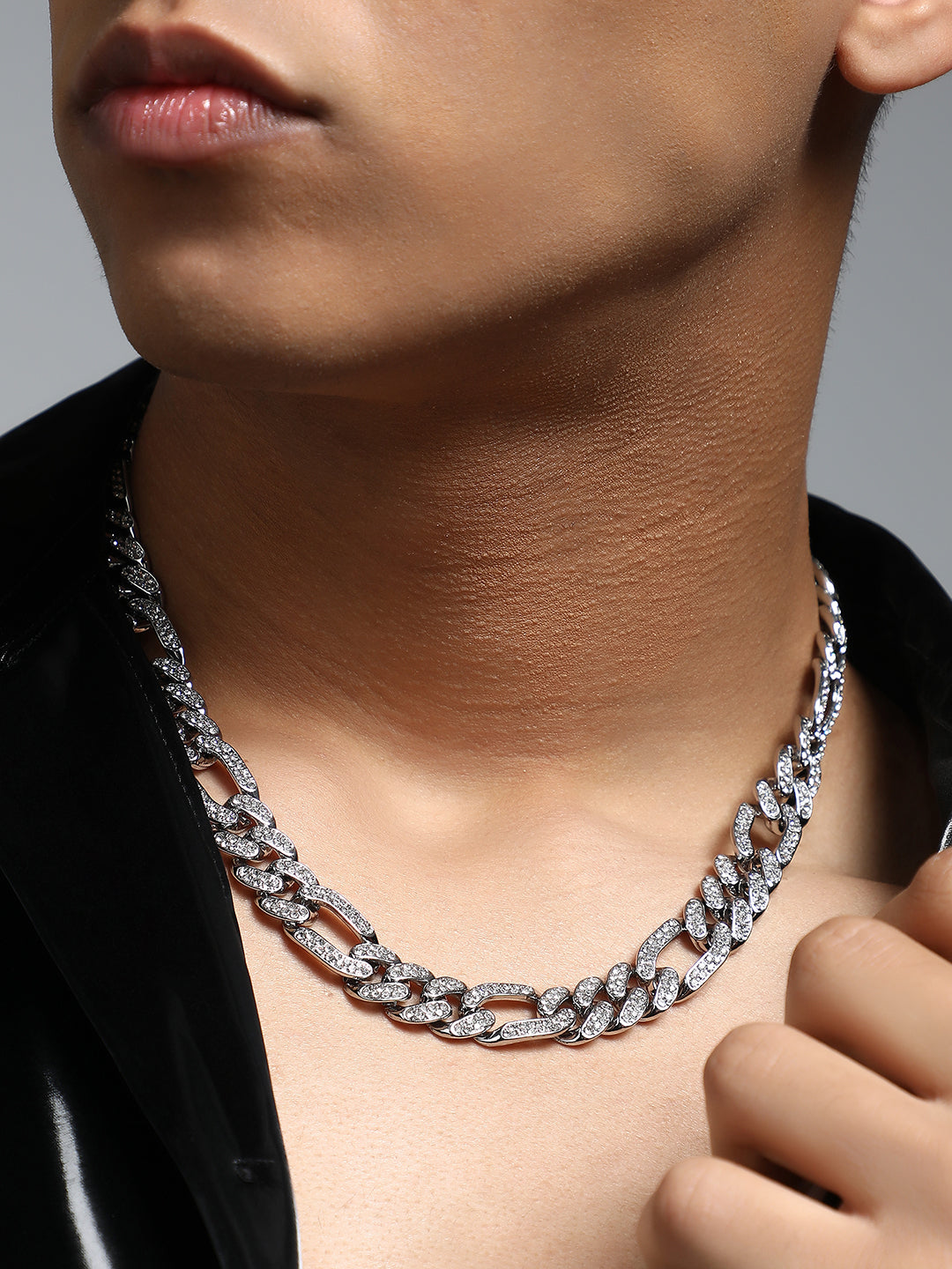The Flatten-Bijou Chain Necklace - Metallic Silver