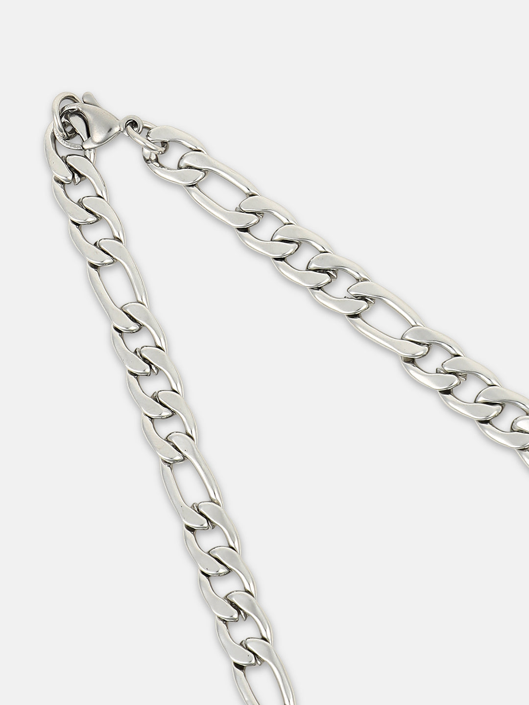 The Flatten-Link Chain Necklace - Metallic Silver