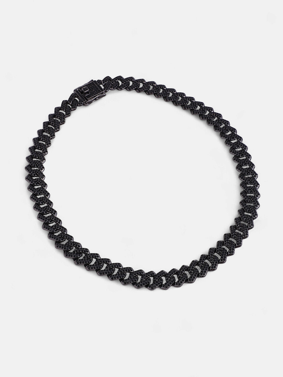 The Bijou-Curb Chain Necklace - Onyx Black