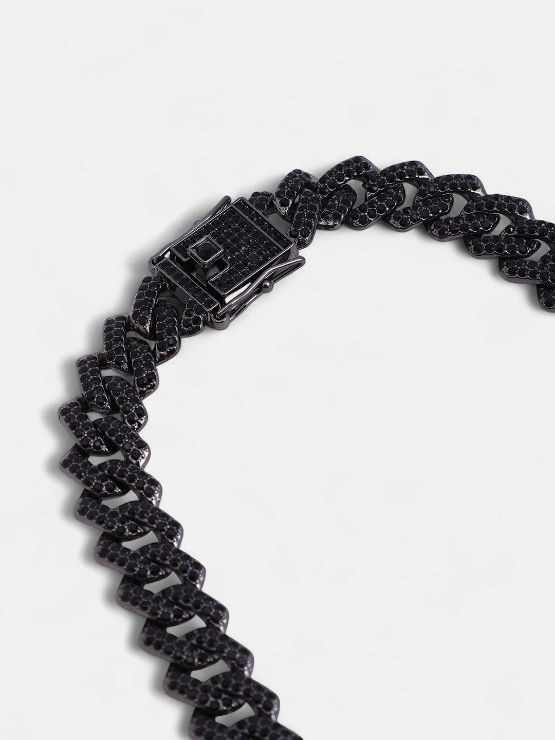 The Bijou-Curb Chain Necklace - Onyx Black