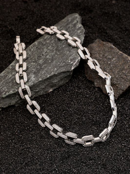 The Bijou-Quad Chain Necklace - Metallic Silver