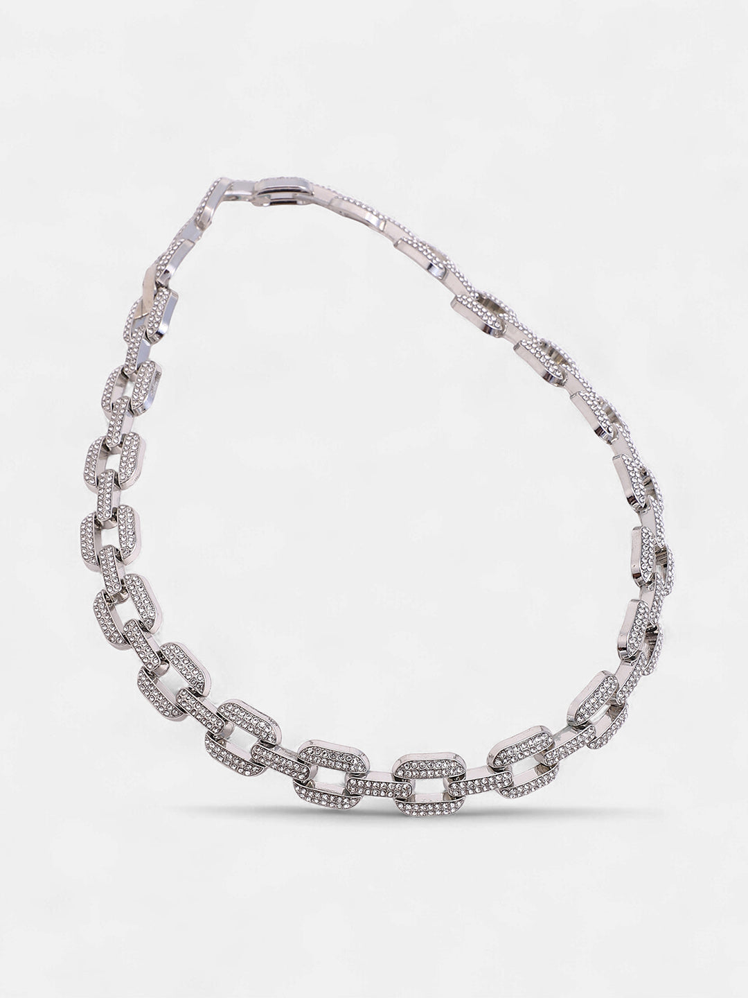 The Bijou-Quad Chain Necklace - Metallic Silver