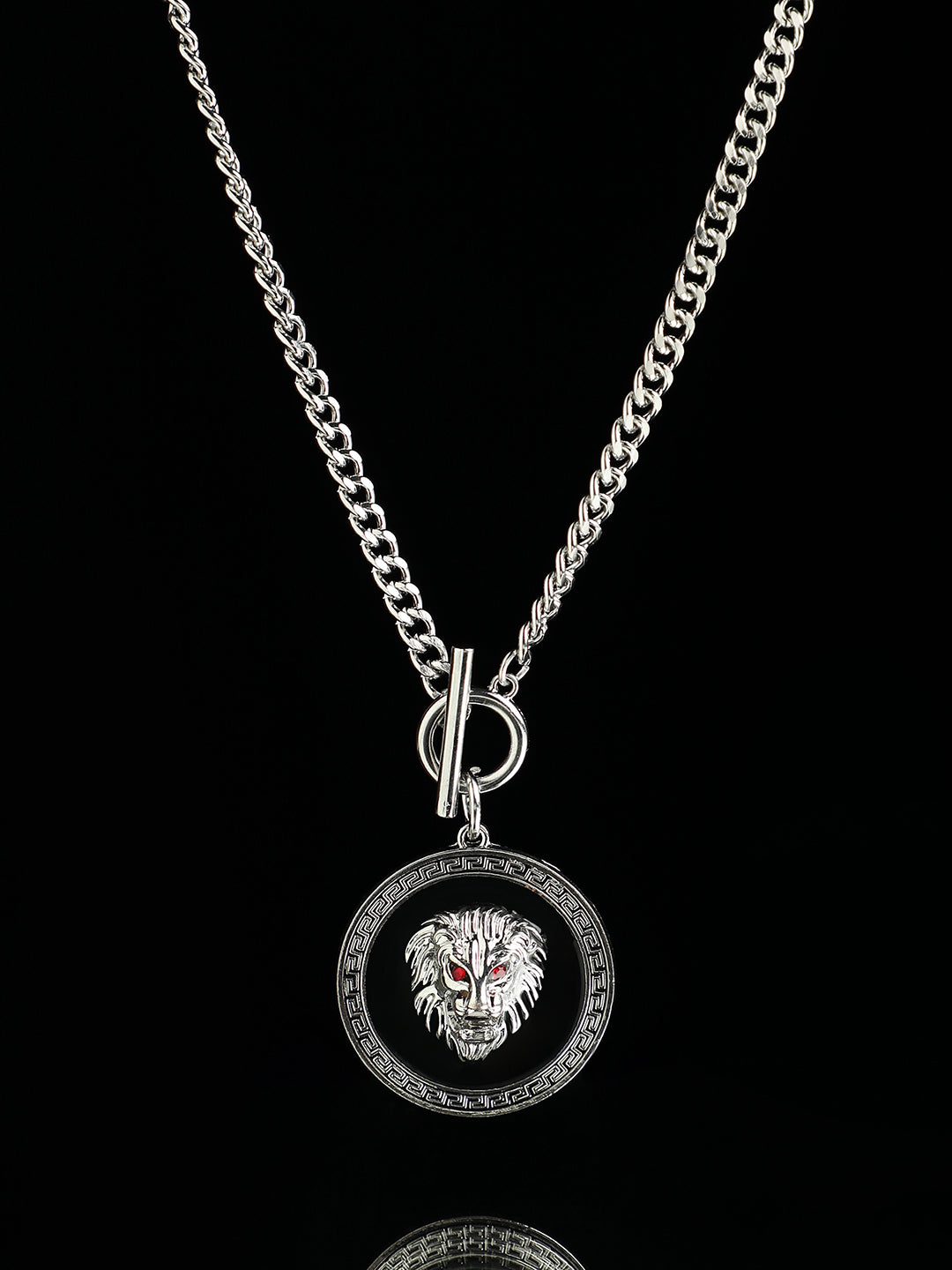 Men's Lion Pendant Necklace - Silver